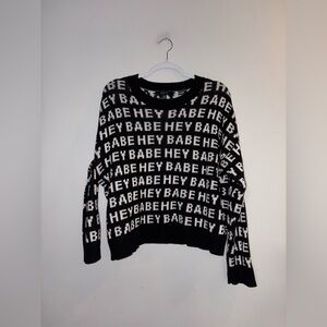 Brunette the Label | Black “Hey Babe” Sweater